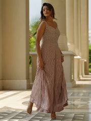 Beige Moss Crepe Jumpsuit