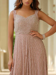 Beige Moss Crepe Jumpsuit