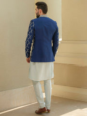 Royal Blue Silk Embroidered Jodhpuri Set