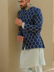 Royal Blue Silk Embroidered Jodhpuri Set